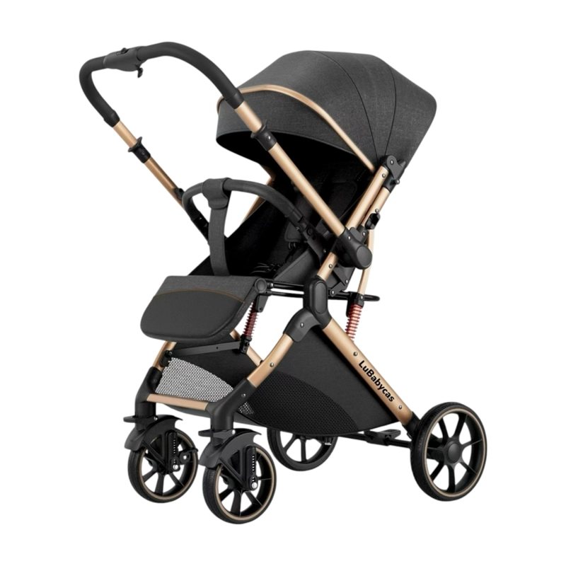 COCHE PASEO LUBABYCAS B1 NEGRO REVERSIBLE CON CUBRE PIES - 1