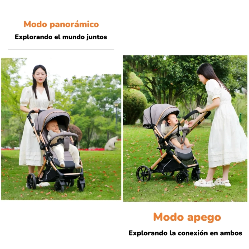 COCHE PASEO LUBABYCAS B1 NEGRO REVERSIBLE CON CUBRE PIES - 3
