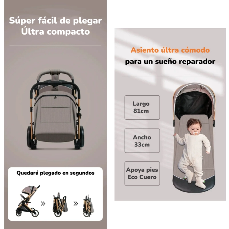 COCHE PASEO LUBABYCAS B1 NEGRO REVERSIBLE CON CUBRE PIES - 5