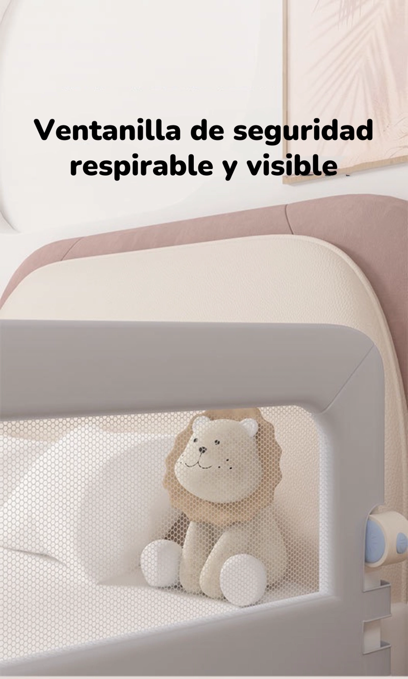 BARANDA CAMA LUBABYCAS PACK 3 PLEGABLE KING PROTECT ACERO INOXIDABLE GRIS - 8