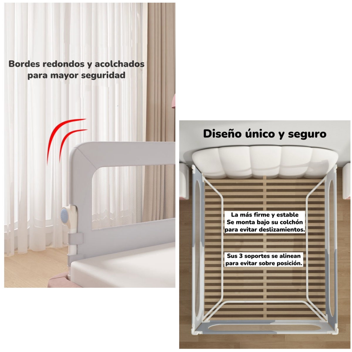BARANDAS CAMA LUBABYCAS PACK 3 PLEGABLE 2 PLAZAS - 6