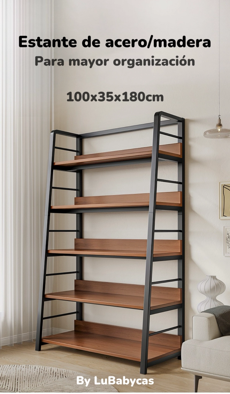 ESTANTE LIBRERO REPISAS DE 5 NIVELES 180CM BY LUBABYCAS - 2