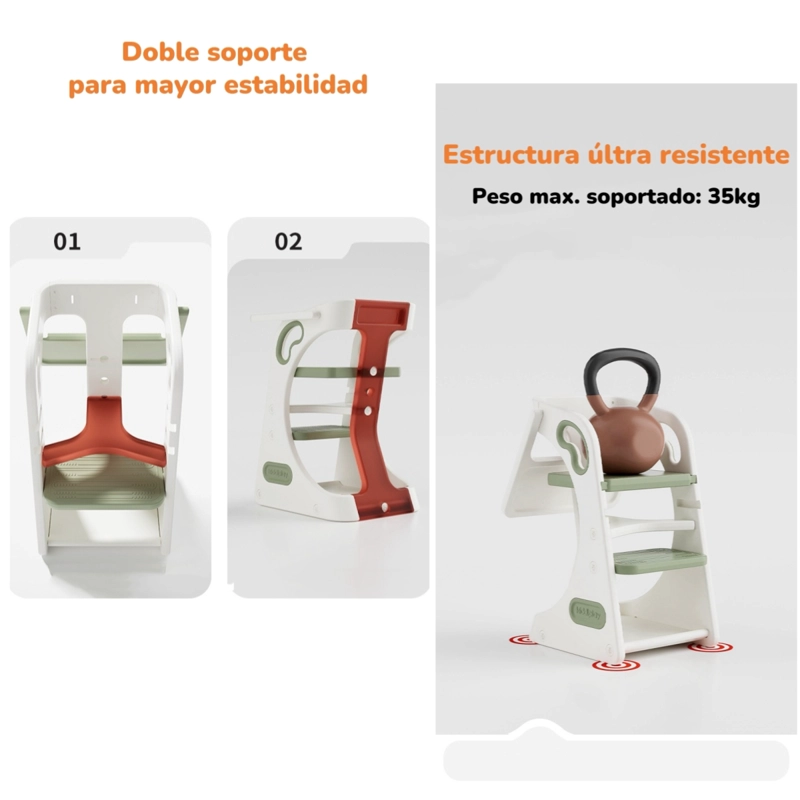 SILLA COMER LUBABYCAS WITNESS VERDE MULTIFUNCIONAL - 5