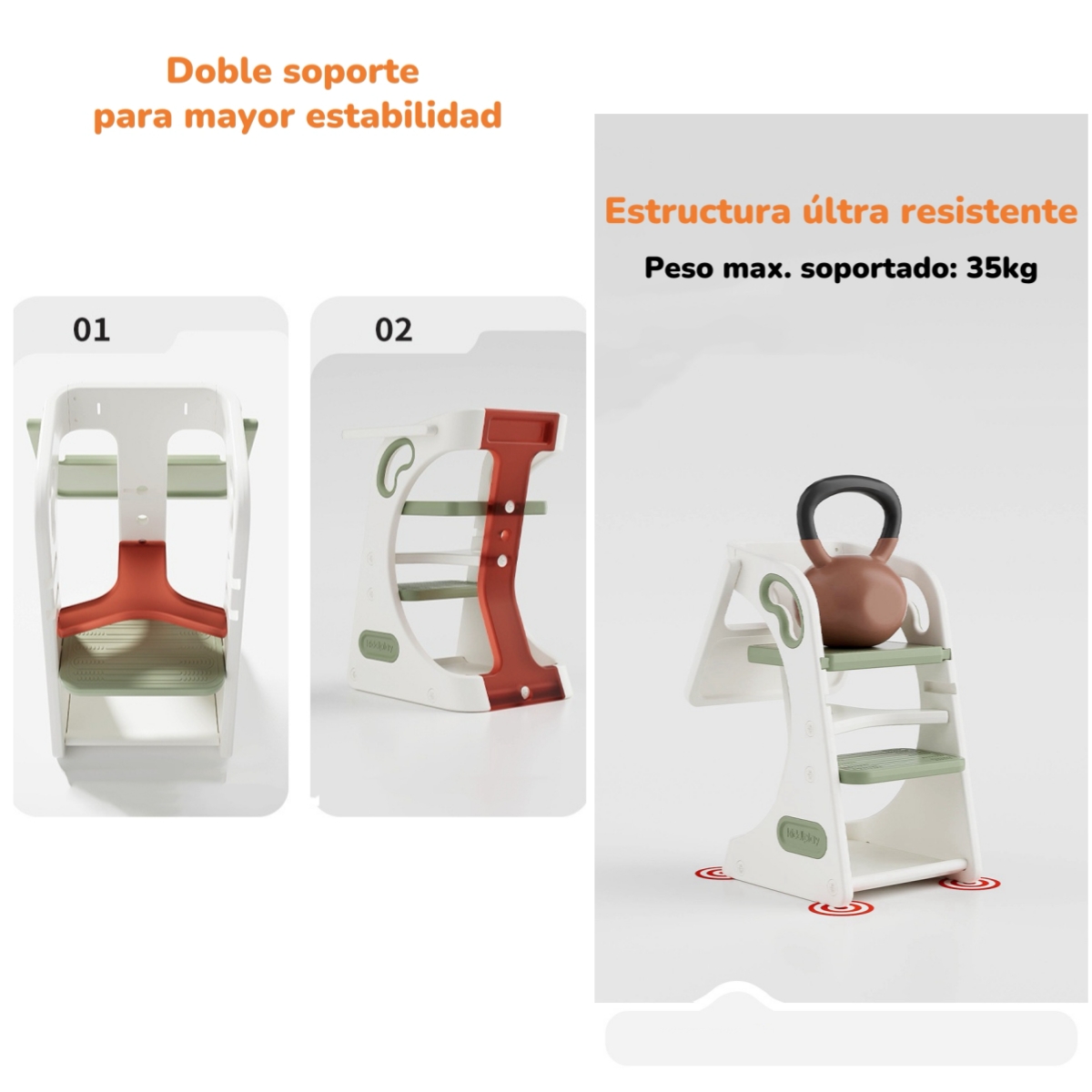 SILLA COMER LUBABYCAS WITNESS VERDE MULTIFUNCIONAL - 5