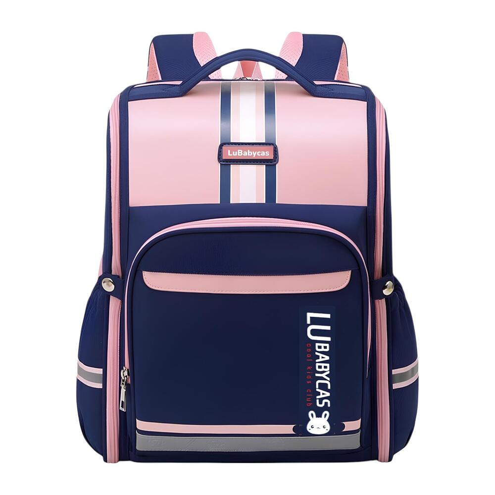 MOCHILA ESCOLAR INFANTIL IMPERMEABLE 5S ROSADA LUBABYCAS - 1
