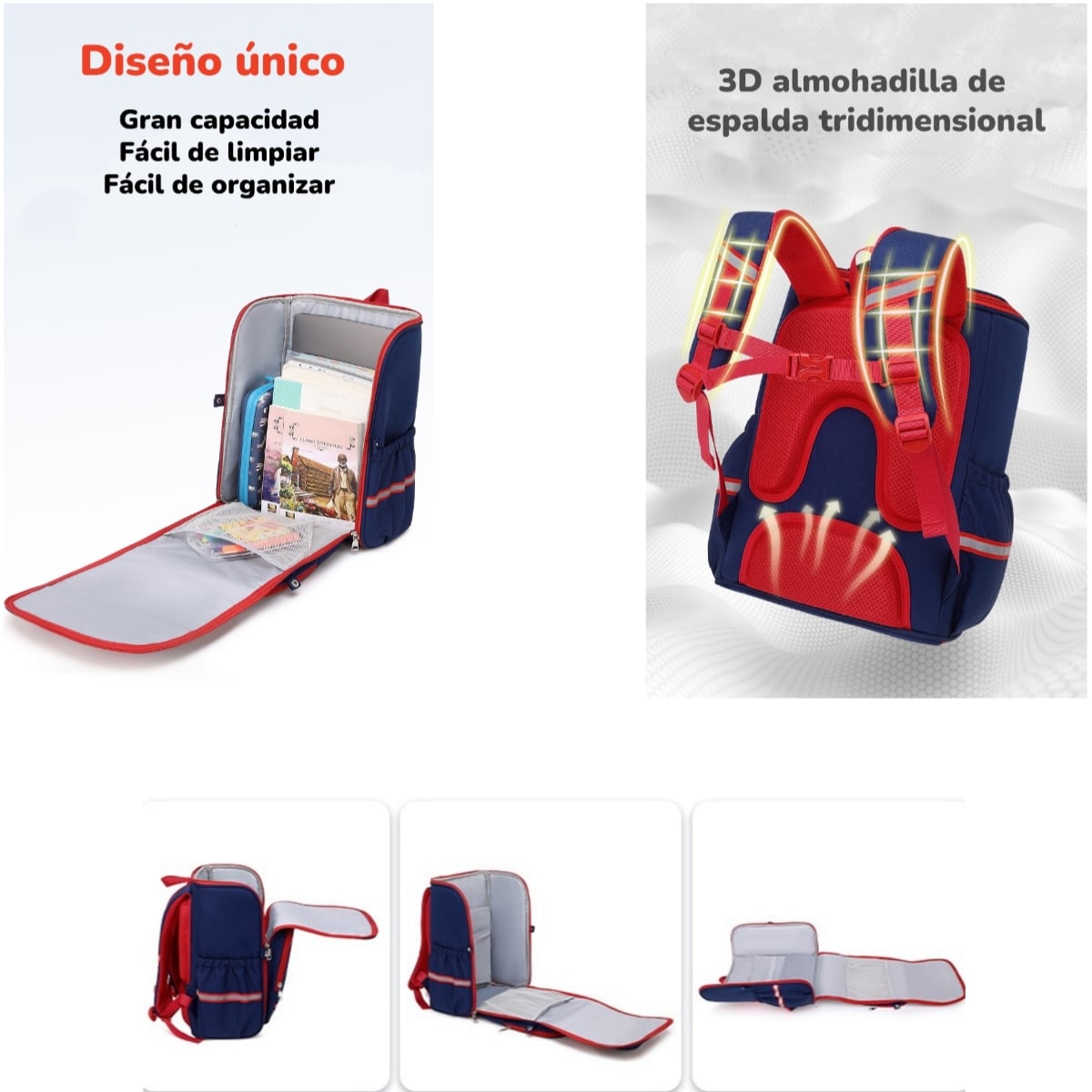 MOCHILA ESCOLAR INFANTIL IMPERMEABLE 5S ROSADA LUBABYCAS - 5
