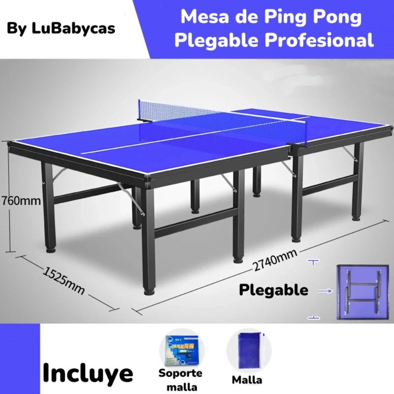 MESA DE PING PONG PROFESIONAL PLEGABLE 274CM BY LUBABYCAS - 2