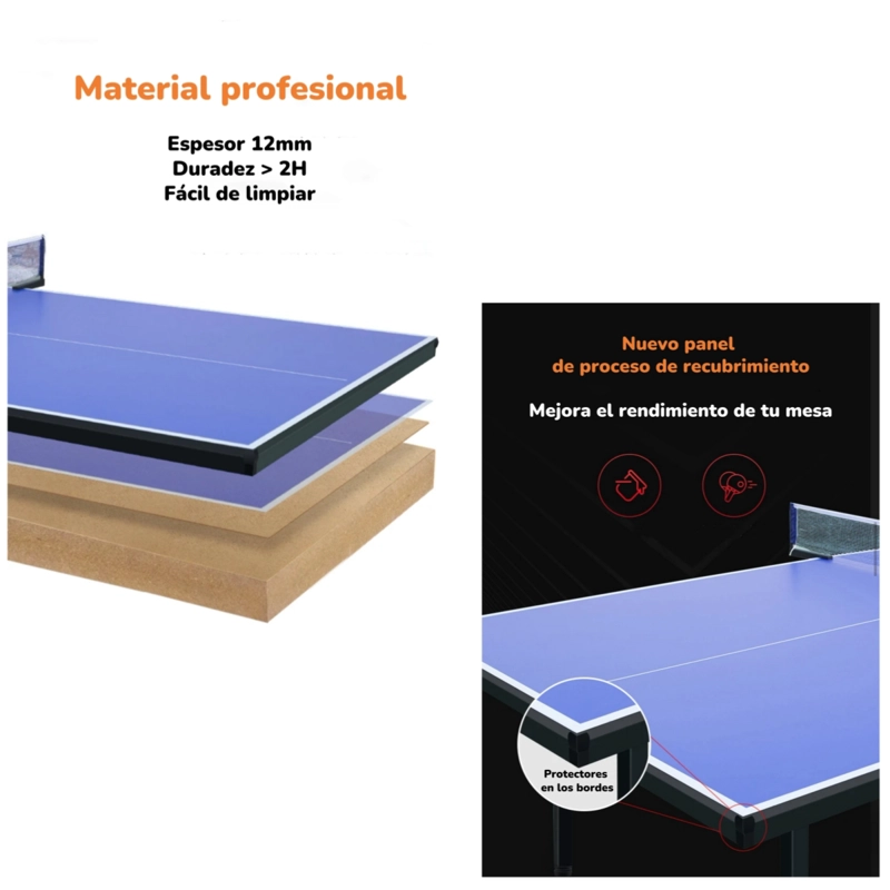 MESA DE PING PONG PROFESIONAL PLEGABLE 274CM BY LUBABYCAS - 3