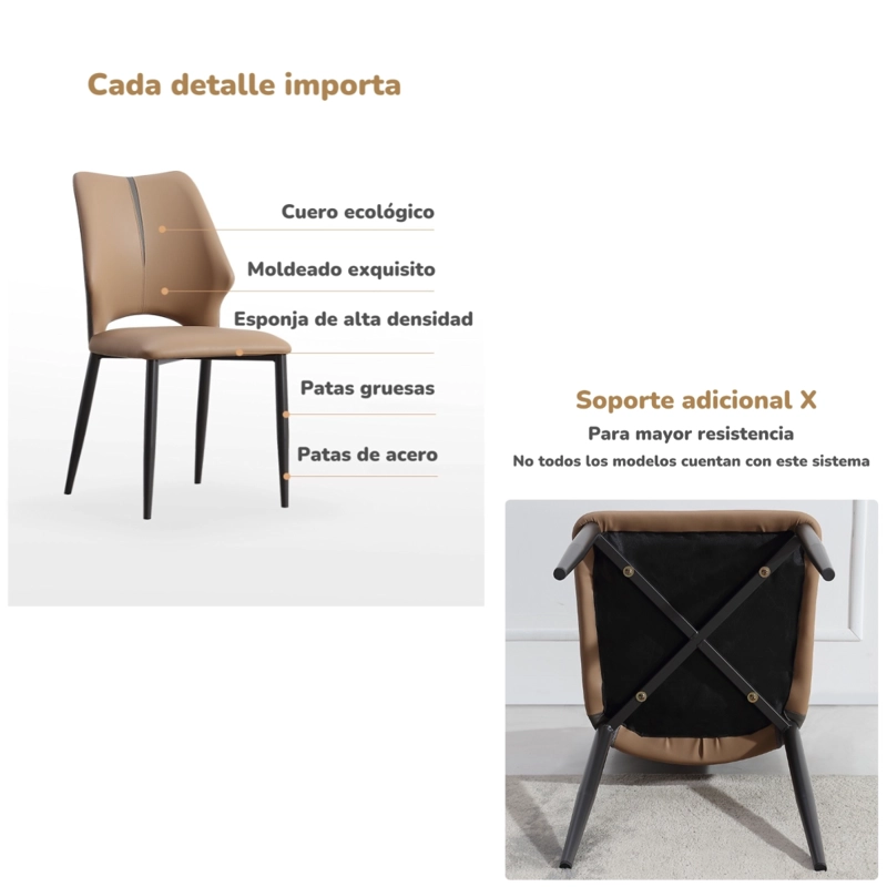 PACK 2 SILLAS DE COMEDOR ESTILO ITALIANO ZEKER LUBABYCAS - 6