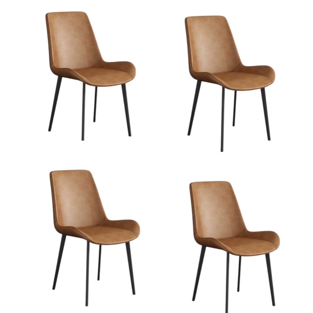 SET 4 SILLAS DE COMEDOR CUERO PU ESTILO ITALIANO LUBABYCAS - 1