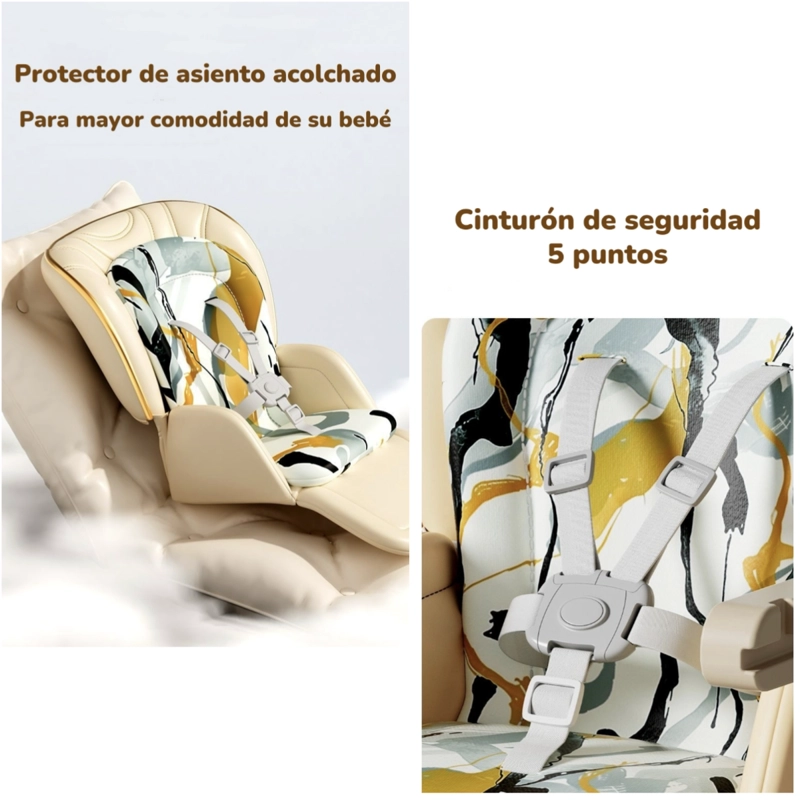 SILLA DE COMER COLUMPIO 2 EN 1 CON PROTECTOR CREMA LUBABYCAS - 7