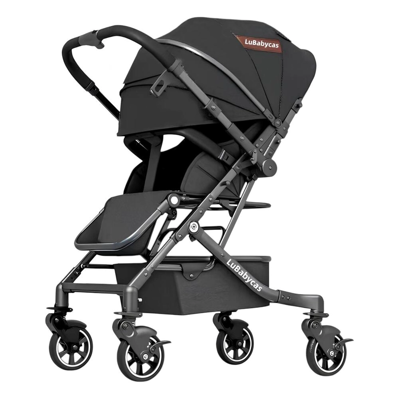 COCHE DE PASEO REVERSIBLE 4 RUEDAS 360°SPACE NEGRO LUBABYCAS - 1
