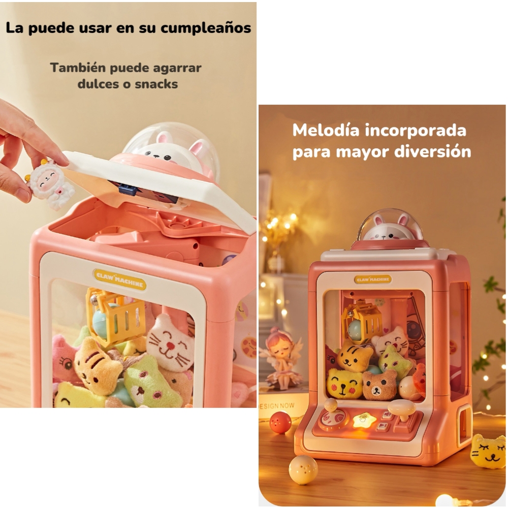 JUEGO MINI MAQUINA DE PELUCHES NIÑOS ROSADA BY LUBABYCAS - 6