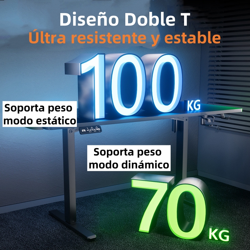 ESCRITORIO ELE CTRICO REGULABLE WARRIOR 140CM LUBABYCAS - 7