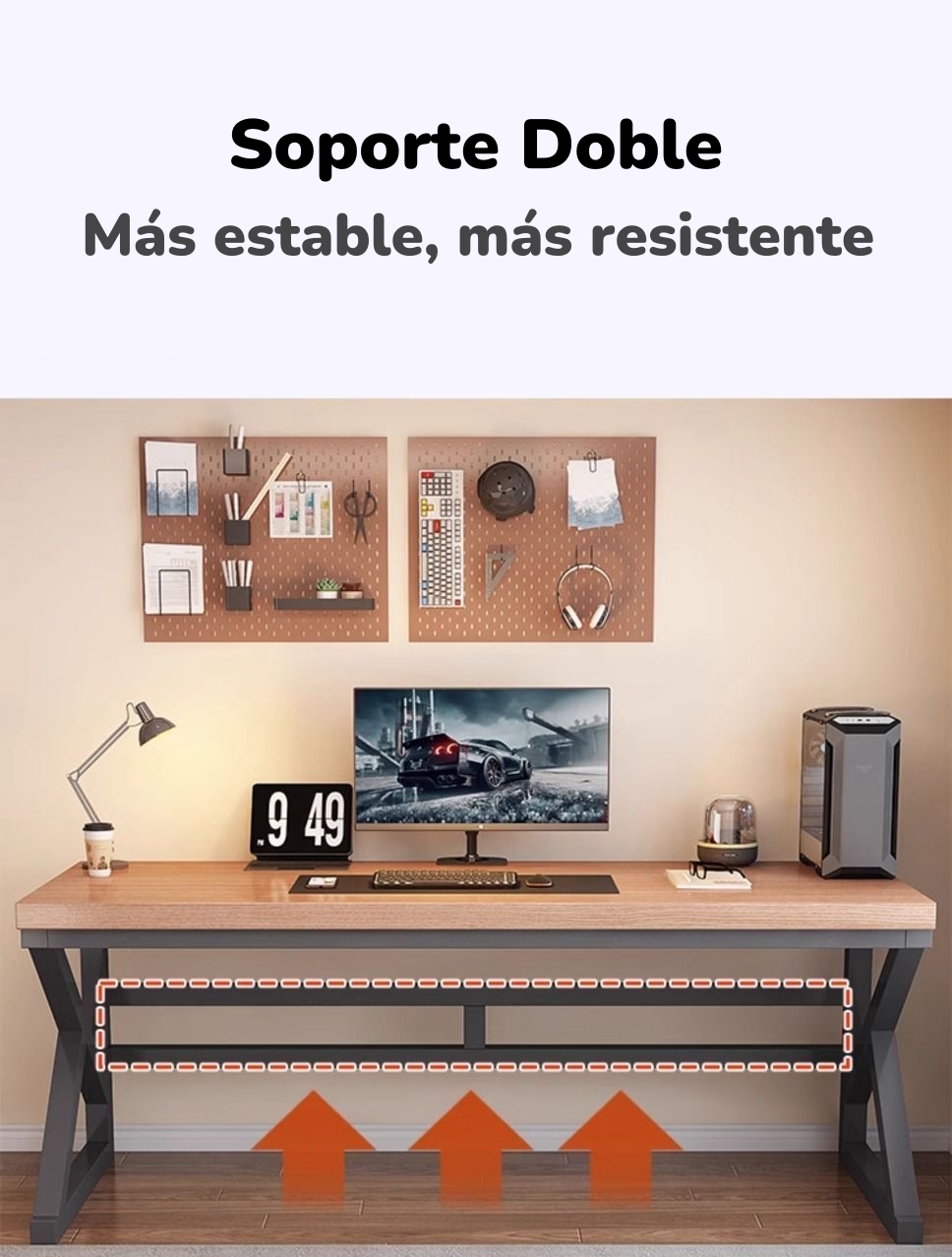 ESCRITORIO DE MADERA DISEÑO K SNOW 140CM LUBABYCAS - 3