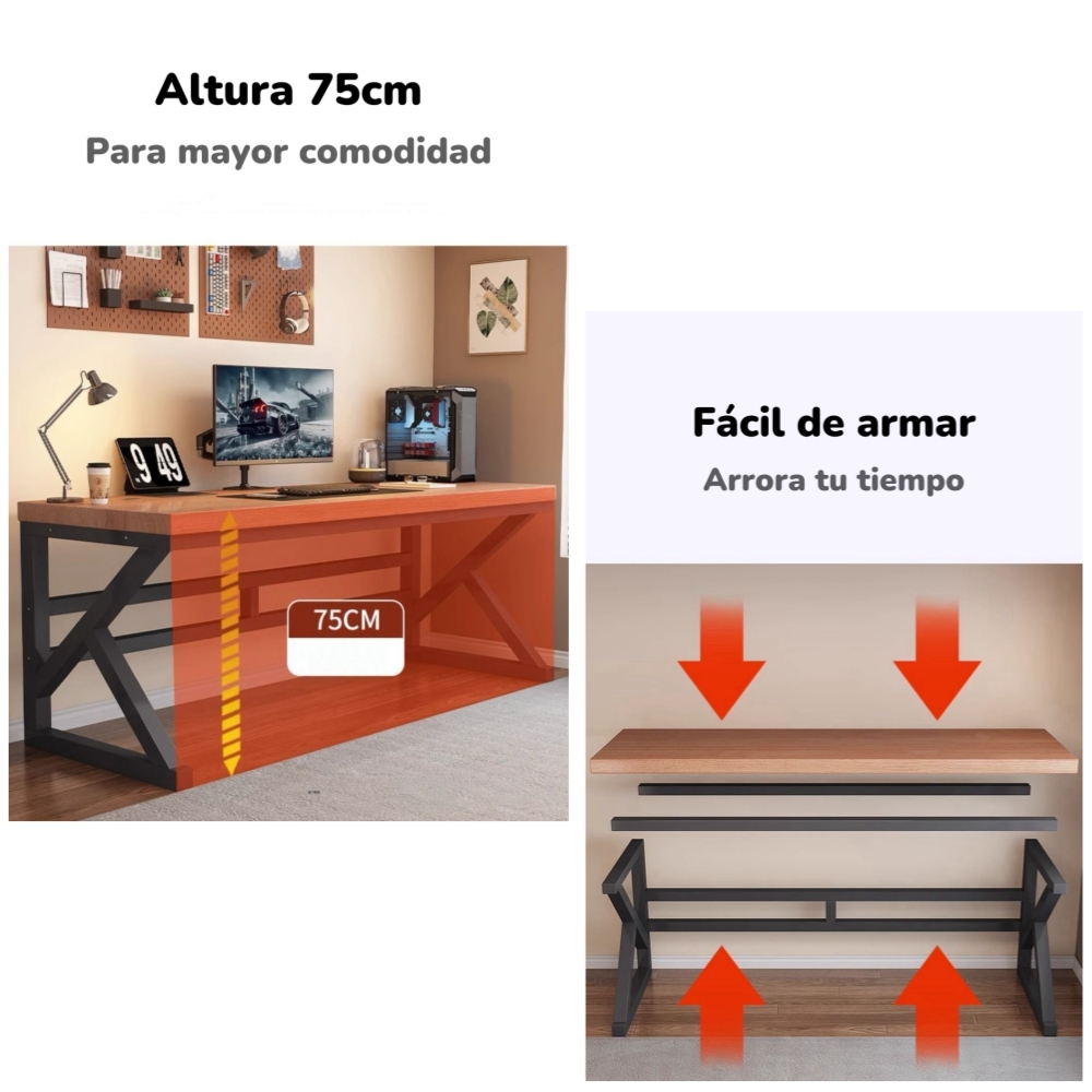 ESCRITORIO DE MADERA DISEÑO K SNOW 140CM LUBABYCAS - 7