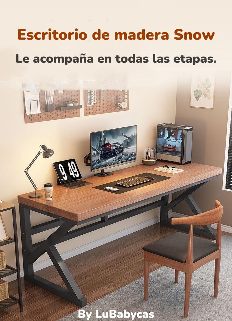 ESCRITORIO DE MADERA DISEÑO K SNOW 120CM LUBABYCAS - 2