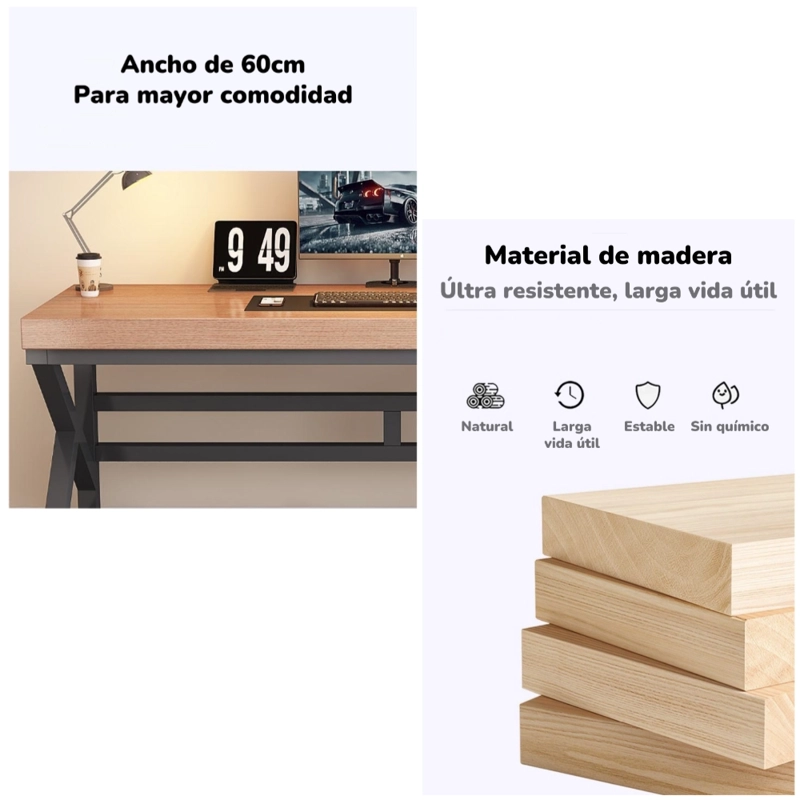 ESCRITORIO DE MADERA DISEÑO K SNOW 120CM LUBABYCAS - 7