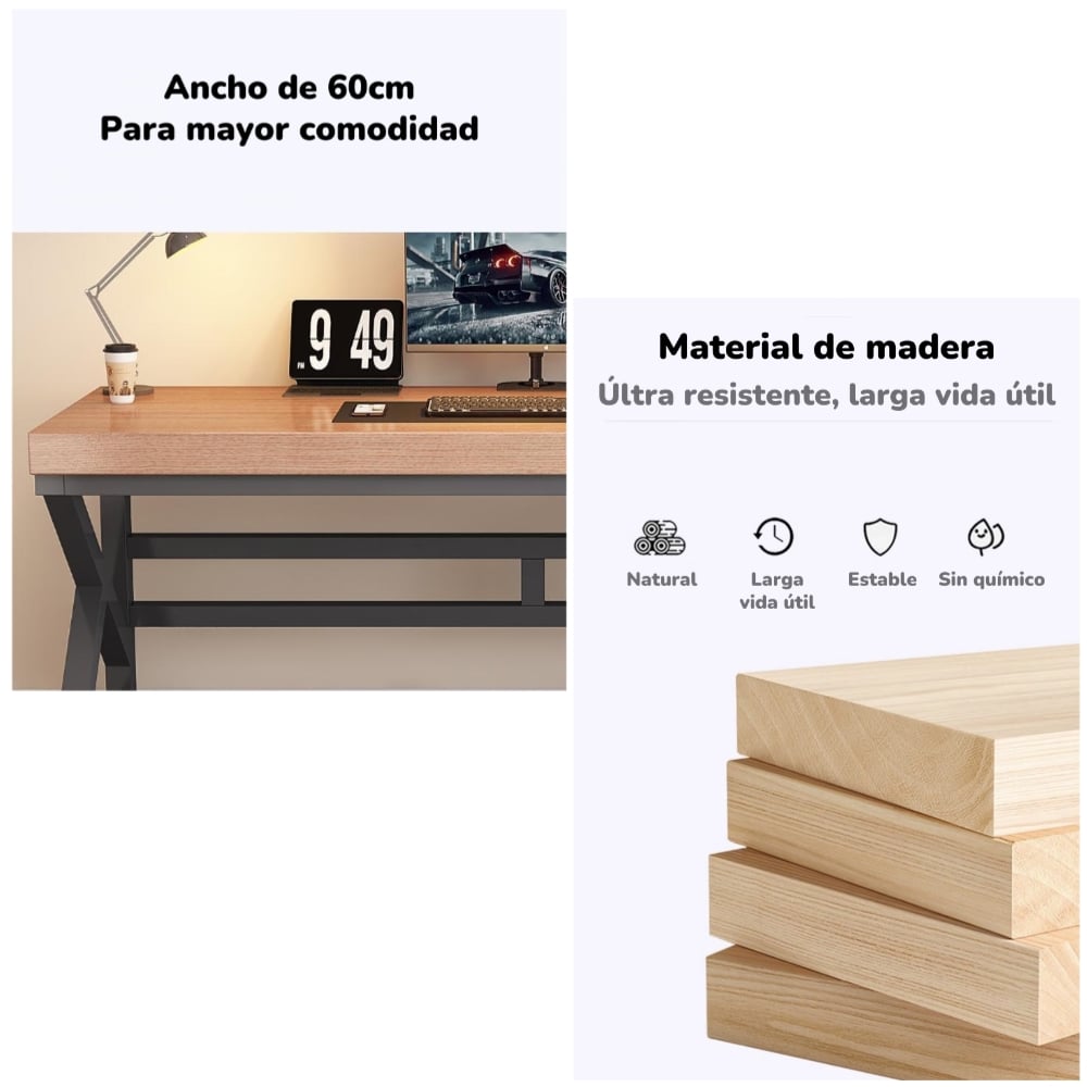 ESCRITORIO DE MADERA DISEÑO K SNOW 120CM LUBABYCAS - 7