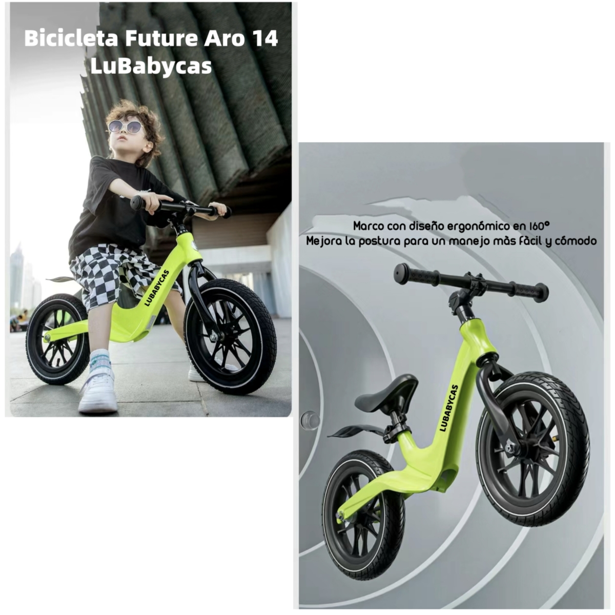 BICICLETA DE EQUILIBRIO 3-8 AÑOS ARO 14 ROJA LUBABYCAS - 2