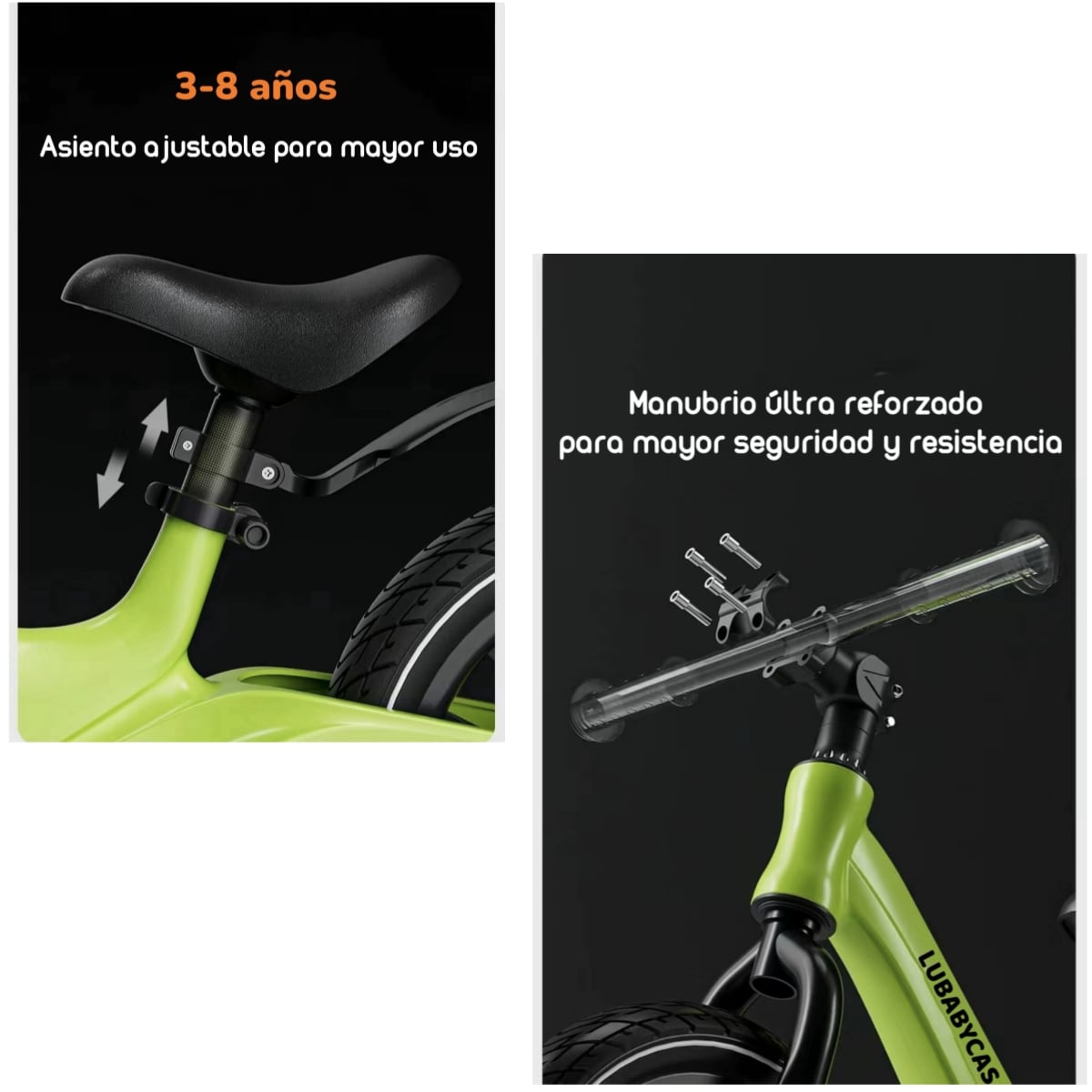BICICLETA DE EQUILIBRIO 3-8 AÑOS ARO 14 ROJA LUBABYCAS - 3