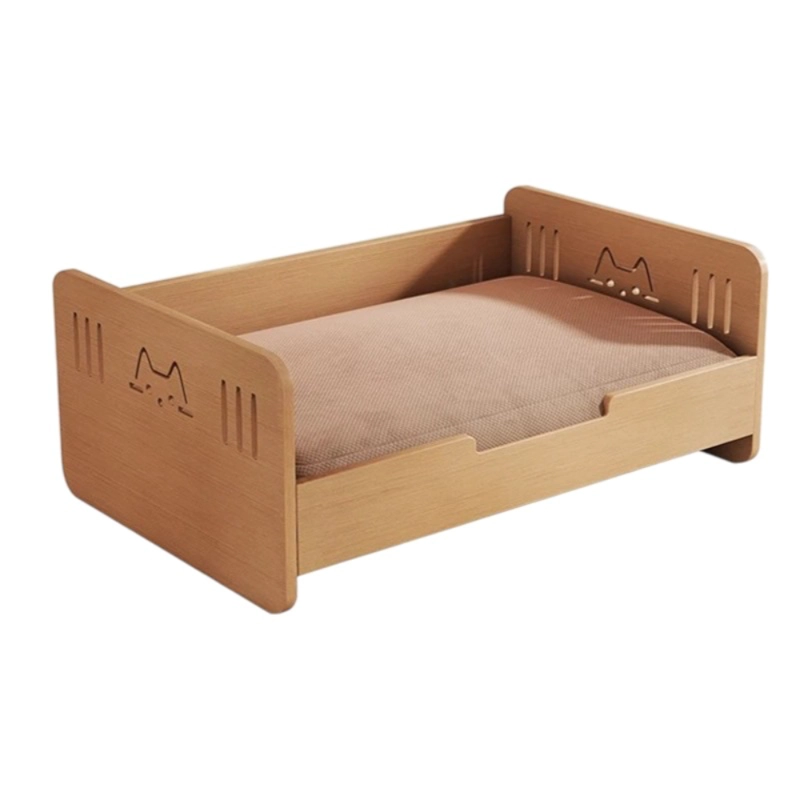 CAMA PARA MASCOTAS MADERA CON COLCHON 40X60CM BY LUBABYCAS - 1