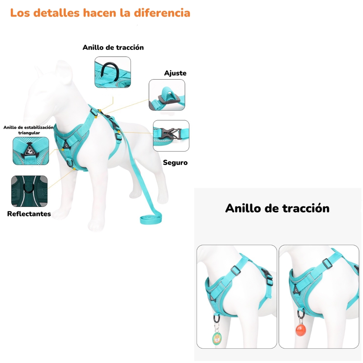 ARNE S PARA PERRO AJUSTABLE CON CORREA REFLECTANTES XL - 4