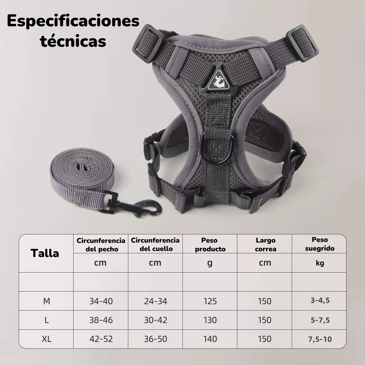 ARNE S PARA PERRO AJUSTABLE CON CORREA REFLECTANTES XL - 8