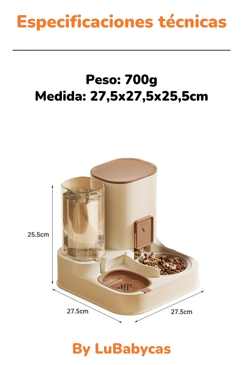 DISPENSADOR AUTOMATICO AGUA Y ALIMENTO 2 EN 1 BY LUBABYCAS - 8