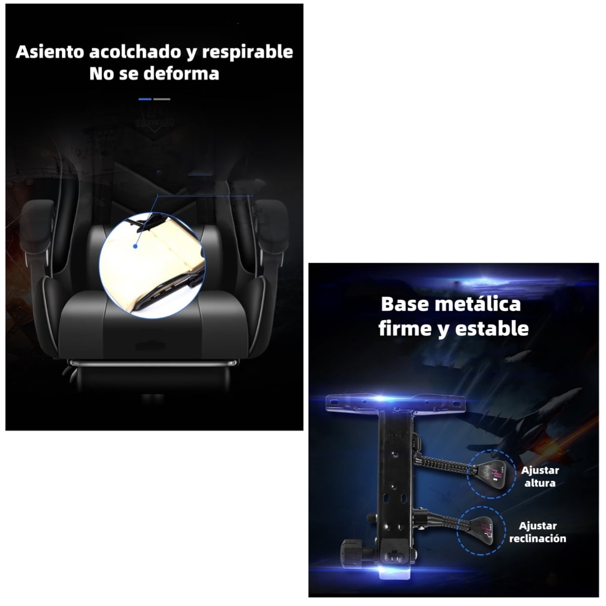SILLA GAMER RECLINABLE CON REPOSA PIES BLANCA LUBABYCAS - 5