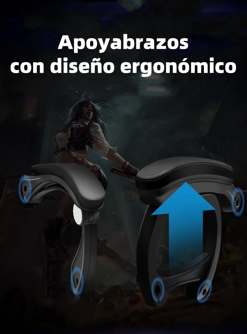 SILLA GAMER RECLINABLE CON REPOSA PIES BLANCA LUBABYCAS - 6