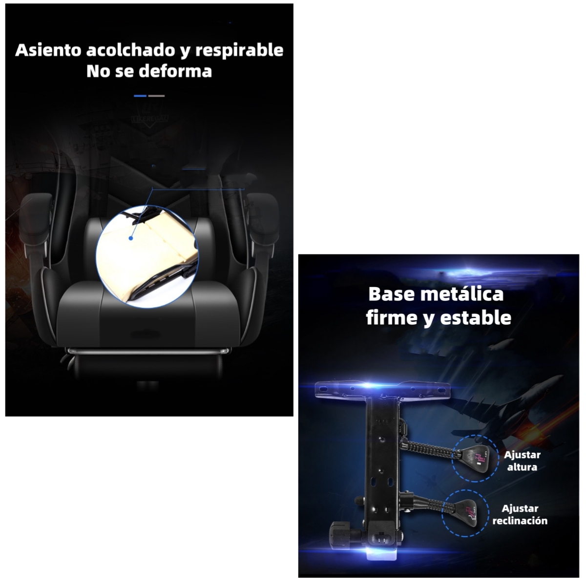 SILLA GAMER RECLINABLE CON REPOSA PIES ROJA LUBABYCAS - 5