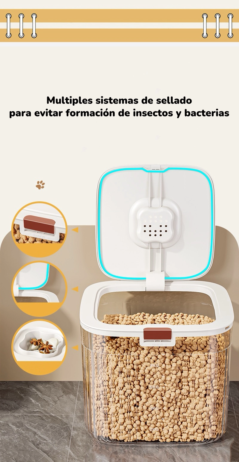 CONTENEDOR DE ALIMENTOS PARA MASCOTAS 30KG BY LUBABYCAS - 7