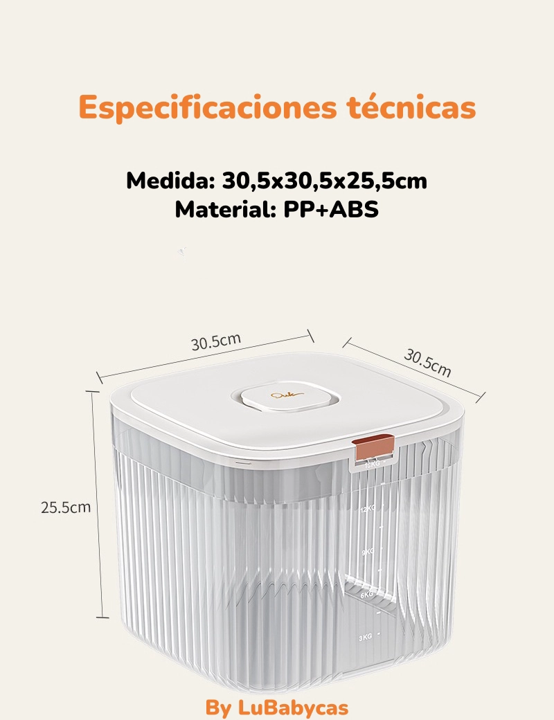 CONTENEDOR DE ALIMENTOS PARA MASCOTAS 30KG BY LUBABYCAS - 8