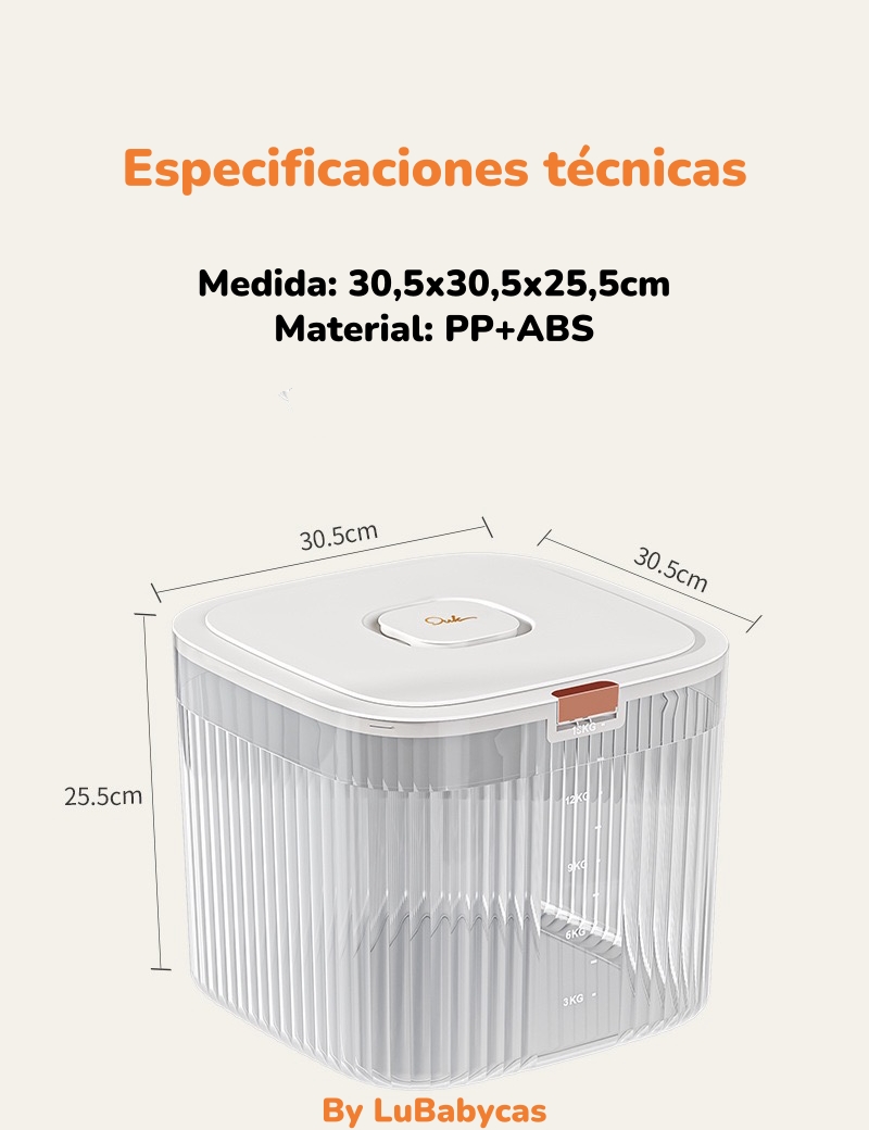 CONTENEDOR DE ALIMENTOS PARA MASCOTAS 30KG BY LUBABYCAS - 8