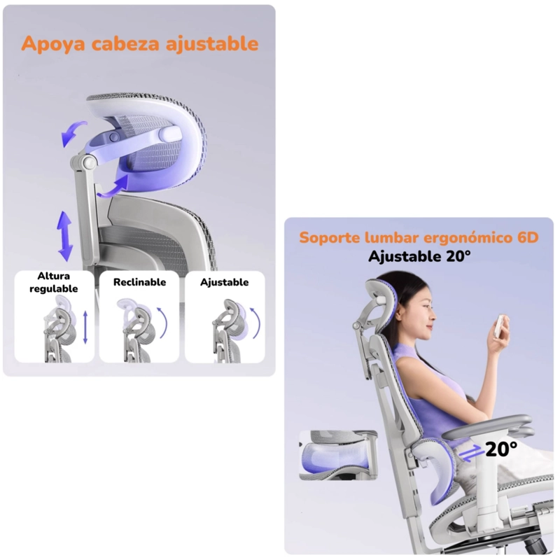 SILLA DE ESCRITORIO RECLINABLE REPOSAPIES Q9 BY LUBABYCAS - 3