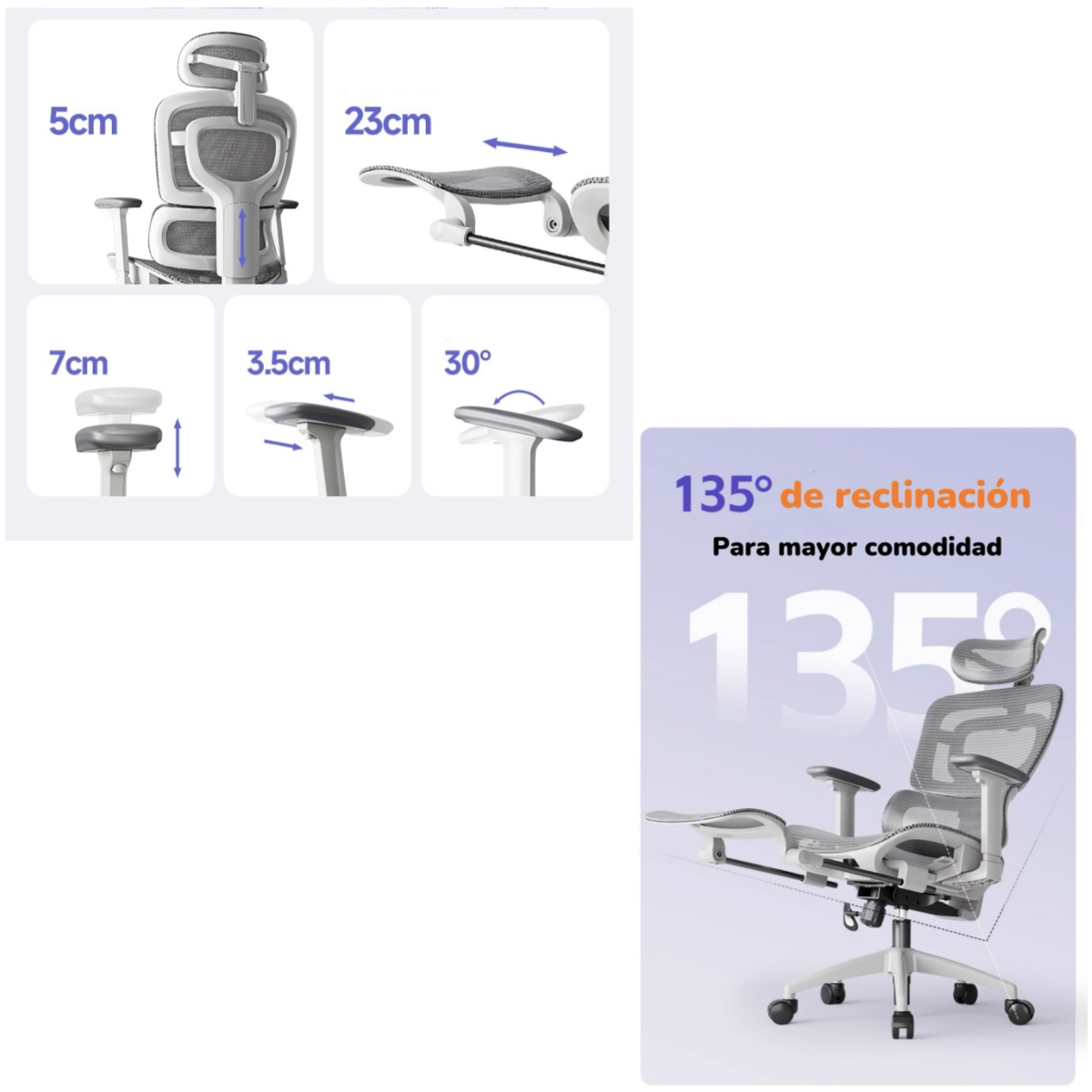 SILLA DE ESCRITORIO RECLINABLE REPOSAPIES Q9 BY LUBABYCAS - 4
