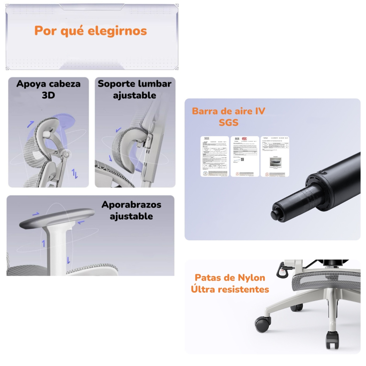 SILLA DE ESCRITORIO RECLINABLE REPOSAPIES Q9 BY LUBABYCAS - 5