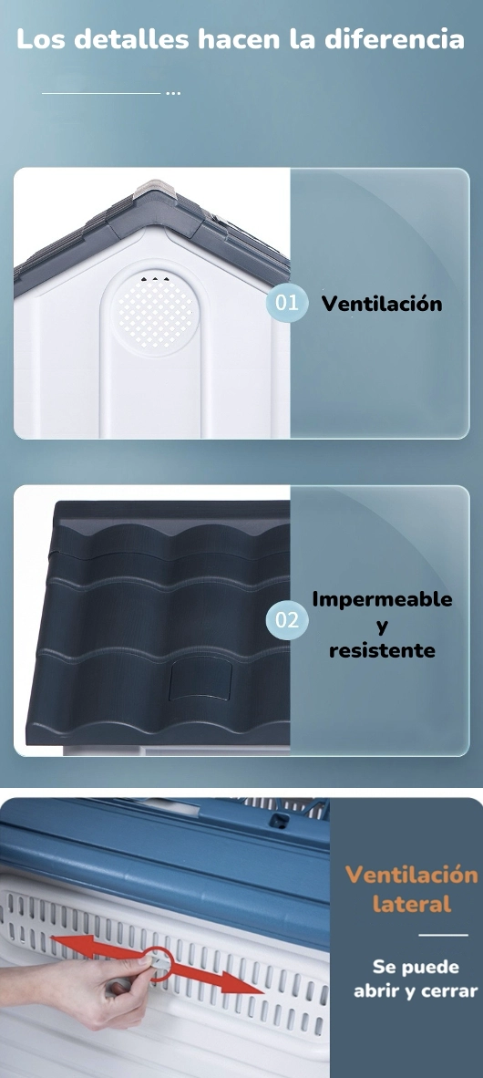 CASA DE PERRO EXTERIOR EXTRA GRANDE 105CM AZUL 452 LUBABYCAS - 2