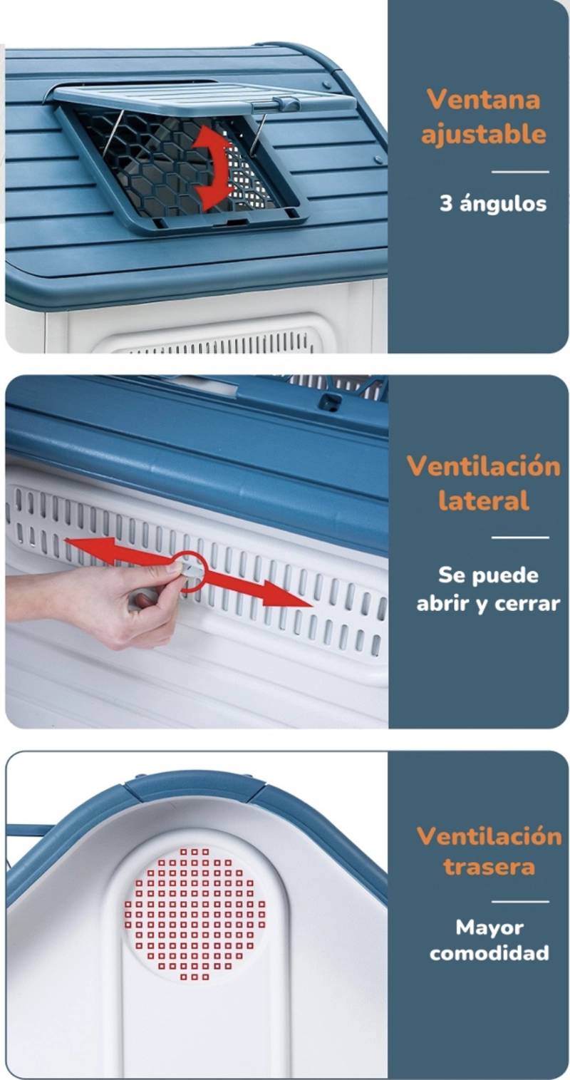 CASA DE PERRO MASCOTA EXTERIOR MEDIANA 75CM AZUL 403 - 2