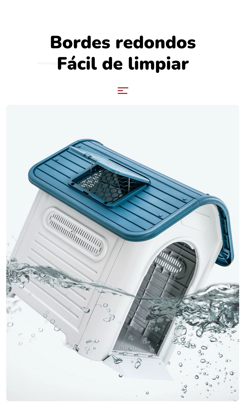 CASA DE PERRO MASCOTA EXTERIOR MEDIANA 75CM AZUL 403 - 7