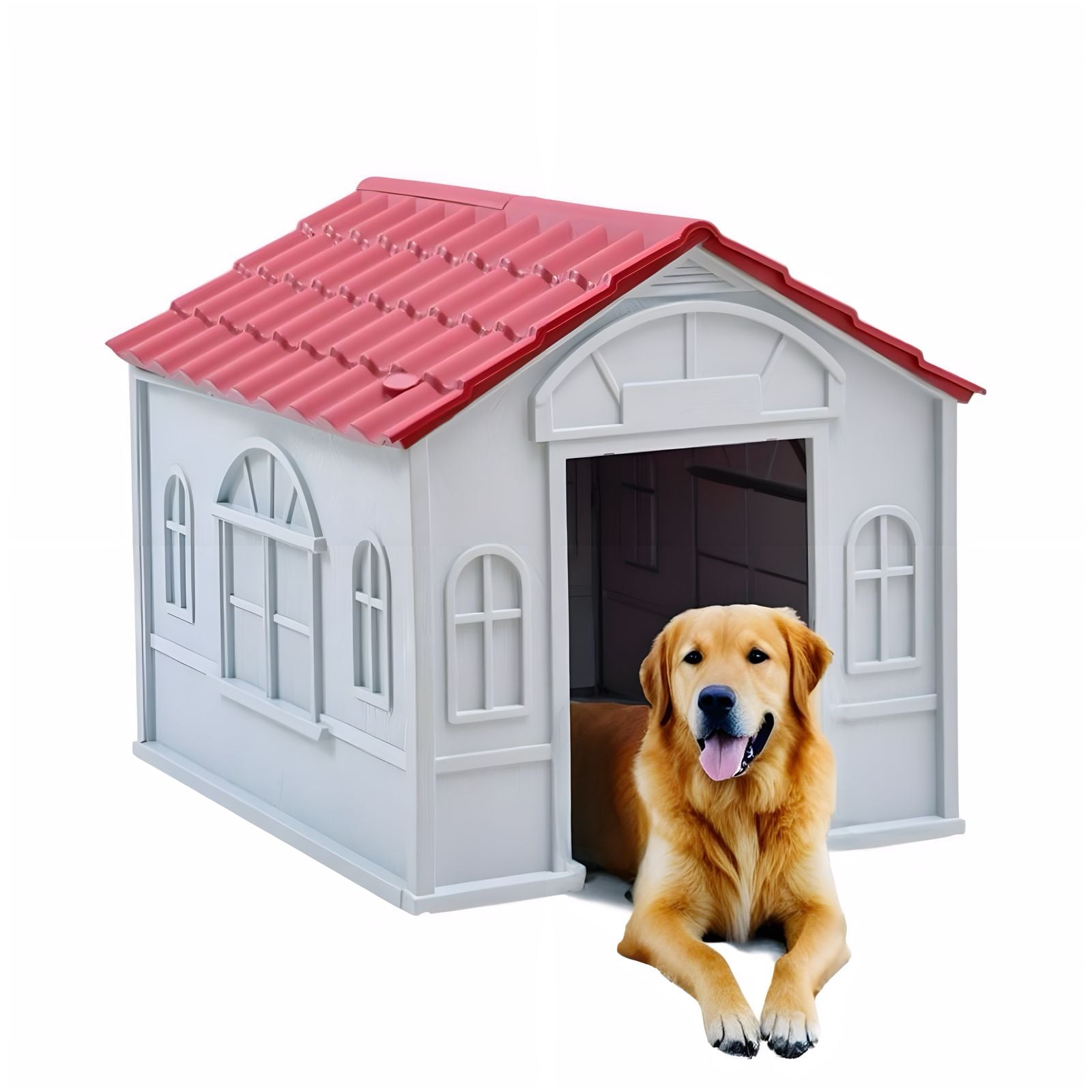 CASA DE PERRO MASCOTA EXTERIOR GRANDE 98CM ROJA BY LUBABYCAS - 1