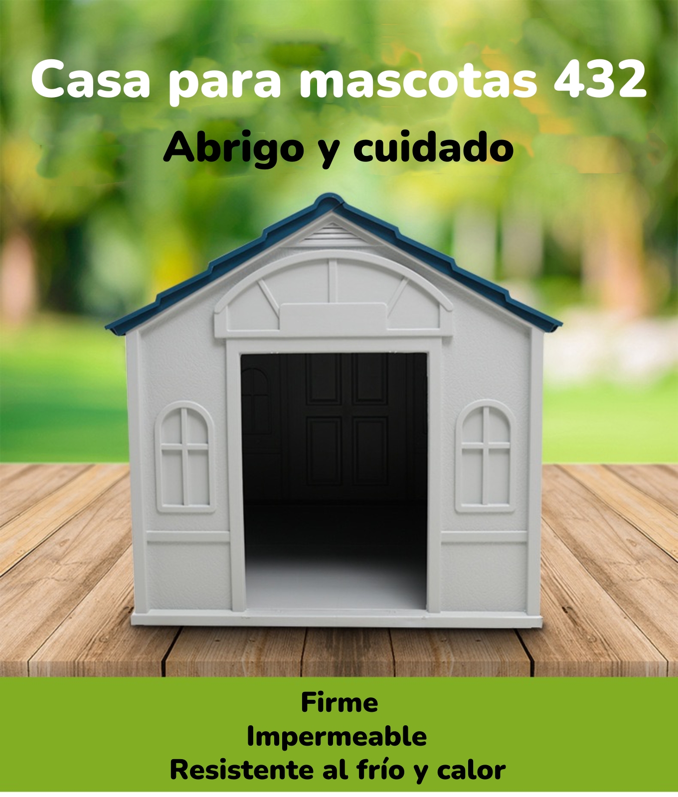 CASA DE PERRO MASCOTA EXTERIOR GRANDE 98CM ROJA BY LUBABYCAS - 2