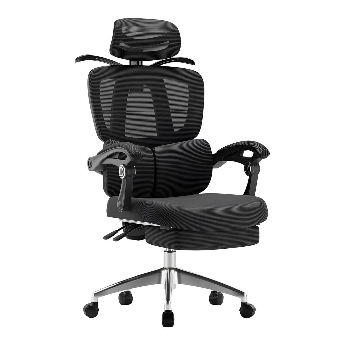 SILLA DE ESCRITORIO RECLINABLE REPOSAPIES E06NEGRA LUBABYCAS - 1