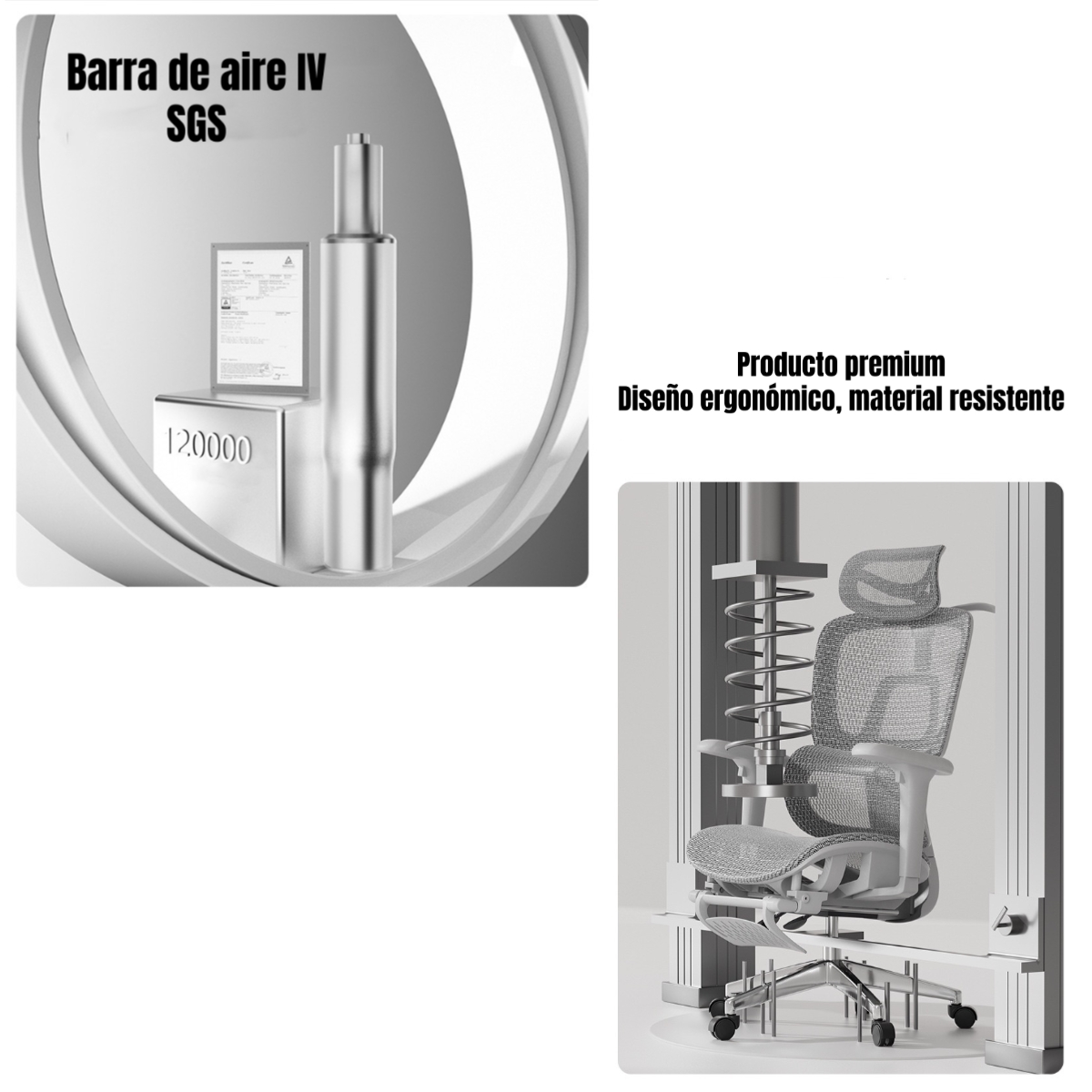 SILLA DE ESCRITORIO RECLINABLE E14 GRIS BY LUBABYCAS - 7