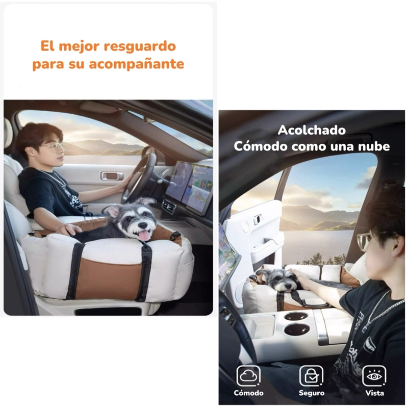 BOLSO DE ASIENTO PORTATIL TRANSPORTADOR 3 EN 1 MASCOTA AUTO - 3