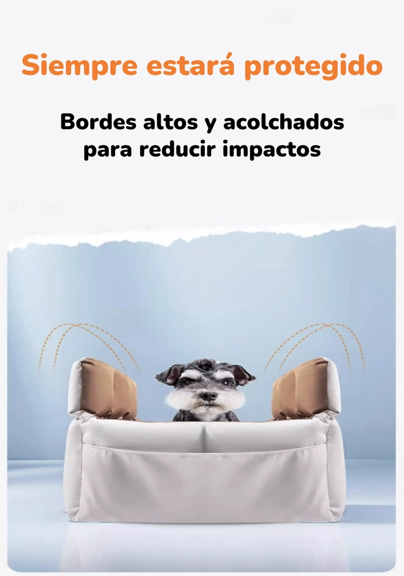 BOLSO DE ASIENTO PORTATIL TRANSPORTADOR 3 EN 1 MASCOTA AUTO - 6