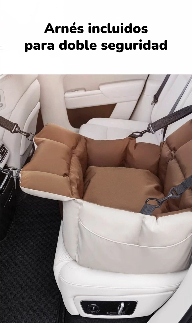 BOLSO DE ASIENTO PORTATIL TRANSPORTADOR 3 EN 1 MASCOTA AUTO - 7