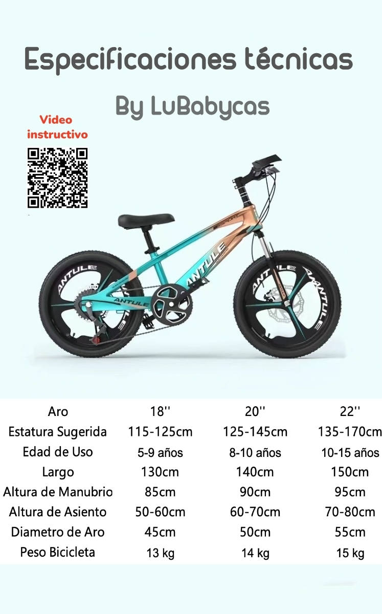 BICICLETA INFANTIL 5-9 AÑOS ARO 18 LUBABYCAS VERDE - 7