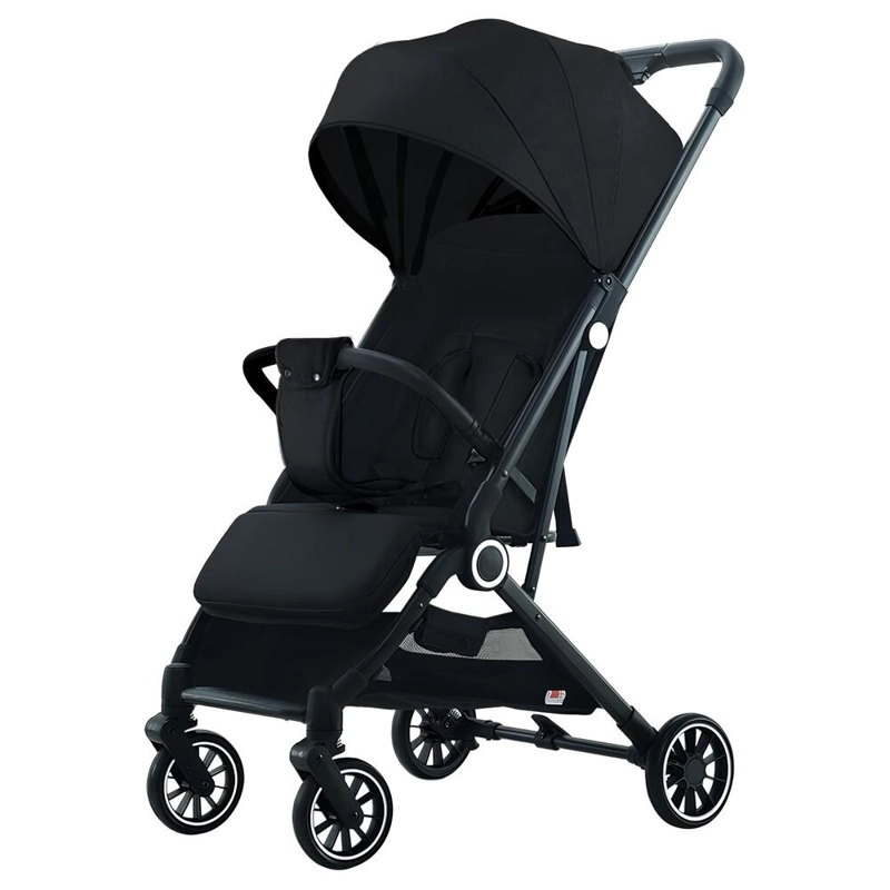 COCHE DE PASEO ÚLTRA COMPACTO CON POSA VASO LUBABYCAS NEGRO - 1